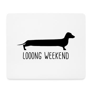 Dackel Dachshund langes Wochenende - schwarz - Mousepad (Querformat) - Weiß - Vorne