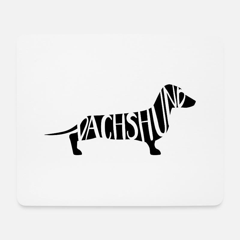 Teckel Teckel - noir - Tapis de souris (format paysage) - blanc
