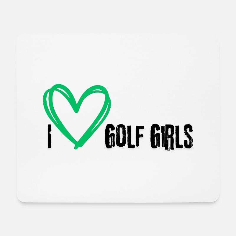 I love golf girls slogan - Mousepad (Querformat) - Weiß