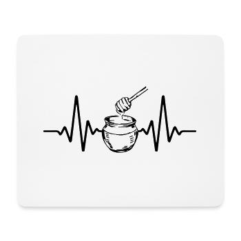Herzschlag Biene Imker | Farbe änderbar - Mousepad (Querformat) - Weiß - Vorne