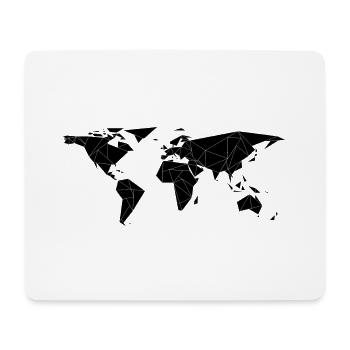 World map geometric black - Mouse Pad (horizontal) - white - Front