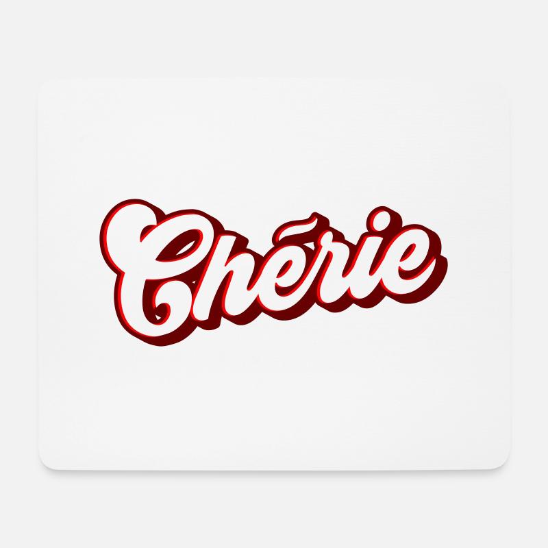 Chérie | Farben änderbar - Mousepad (Querformat) - Weiß
