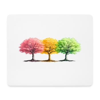 Arbres Forêt Fantastique Colorée - Tapis de souris (format paysage) - blanc - Devant