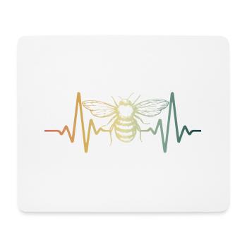 Herzschlag Imker Puls Biene - Mousepad (Querformat) - Weiß - Vorne