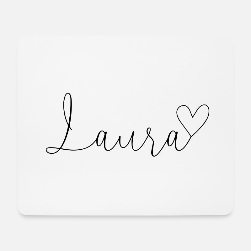 Laura Name Vorname Mädchen - Mousepad (Querformat) - Weiß