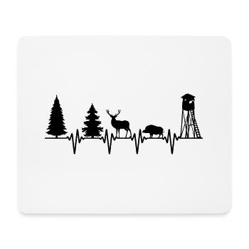 Hunter heartbeat pulse | Color changeable - Mouse Pad (horizontal) - white - Front