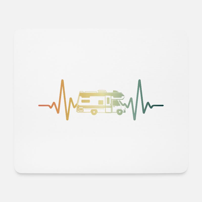 Herzschlag Kastenwagen Wohnmobil - Mousepad (Querformat) - Weiß