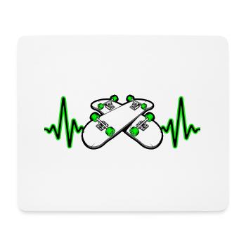 Heartbeat Skater Skateboard Skate - Mouse Pad (horizontal) - white - Front