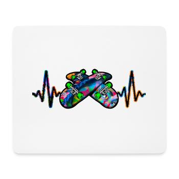 Heartbeat Skater Skateboard Skating - Mouse Pad (horizontal) - white - Front