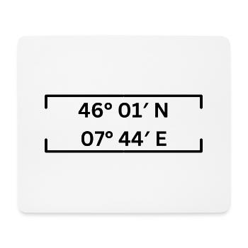 Koordinaten Zermatt Minimalistisch - Mousepad (Querformat) - Weiß - Vorne
