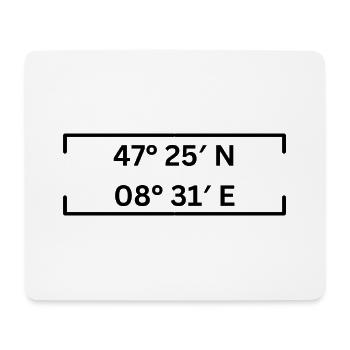 Coordonnées District 11 Zurich Minimaliste - Tapis de souris (format paysage) - blanc - Devant