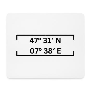 Coordonnées Muttenz Minimaliste - Tapis de souris (format paysage) - blanc - Devant