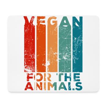VINTAGE VEGAN FOR THE ANIMALS - Mousepad (Querformat) - Weiß - Vorne