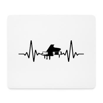 Musique Piano battement de cœur | Couleur changeable - Tapis de souris (format paysage) - blanc - Devant