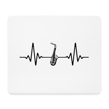 Battements de cœur de saxophone | Couleur changeable - Tapis de souris (format paysage) - blanc - Devant