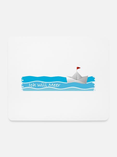 Ich will Meer - Mousepad (Querformat) - Weiß