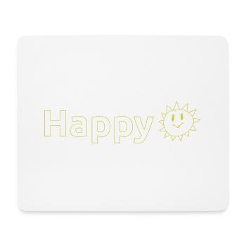 Happy - Mousepad (Querformat) - Weiß - Vorne