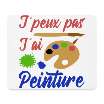 Peinture shirt je peux pas j´ai peinture artiste - Tapis de souris (format paysage) - blanc - Devant