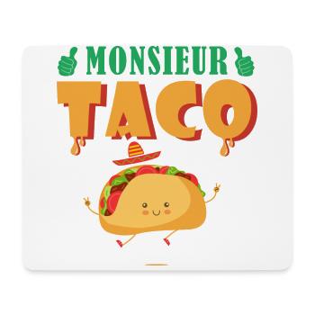 Monsieur Taco Humor Mexikanische mexikanische Küche - Mousepad (Querformat) - Weiß - Vorne