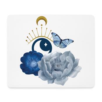 Lune papillon - Tapis de souris (format paysage) - blanc - Devant