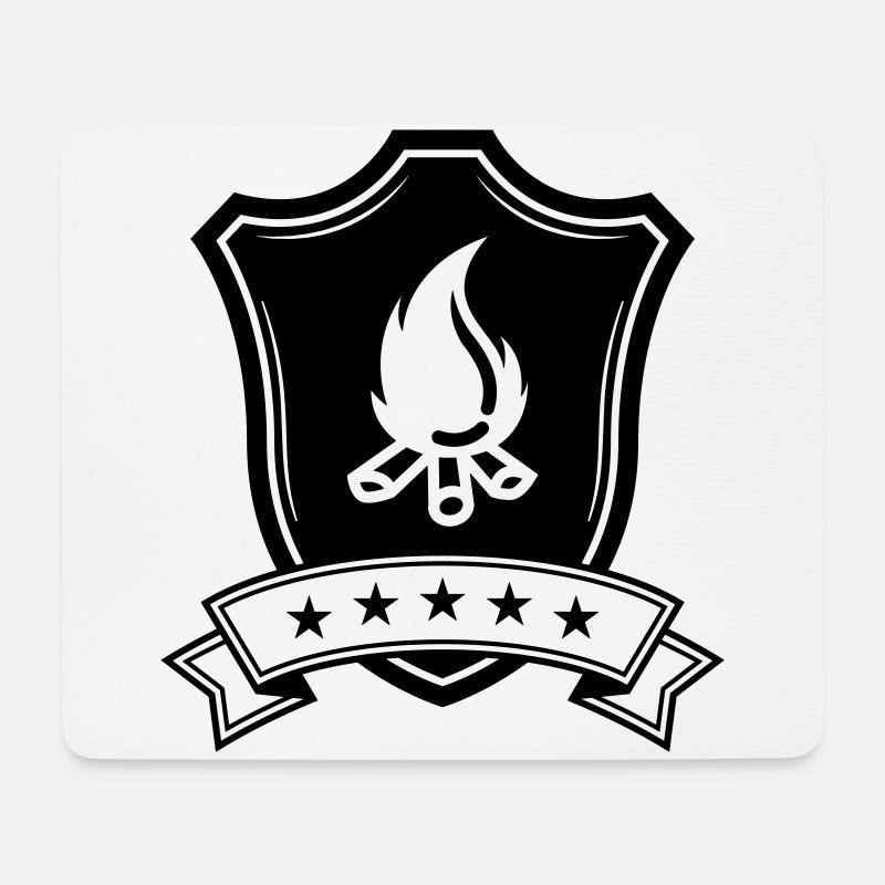 Lagerfeuer Wappen - Mousepad (Querformat) - Weiß