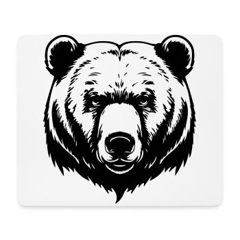 Bär Grizzly Kopf - Mousepad (Querformat) - Weiß - Vorne