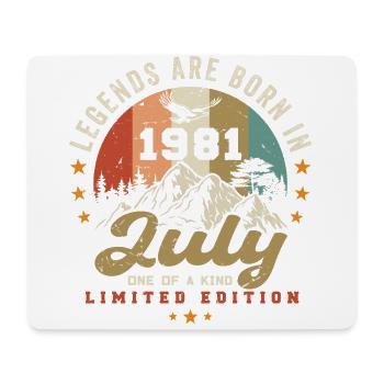 Jahrgang Geboren im Juli 1981 Jubiläum Juli 1981 - Mousepad (Querformat) - Weiß - Vorne
