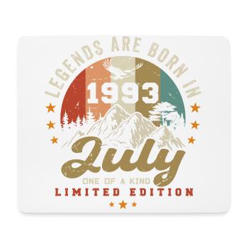 Jahrgang Geboren im Juli 1993 Jubiläum Juli 1993 - Mousepad (Querformat) - Weiß - Vorne