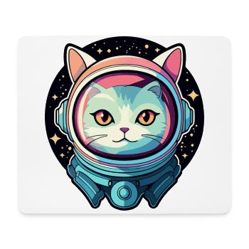Katze Astronaut Illustration - Mousepad (Querformat) - Weiß - Vorne