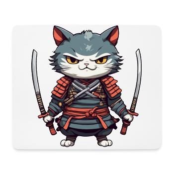 Samurai Cat #35 - Mouse Pad (horizontal) - white - Front