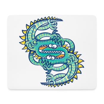 Two lizards face to face in a dangerous fight - Mouse Pad (horizontal) - white - Front