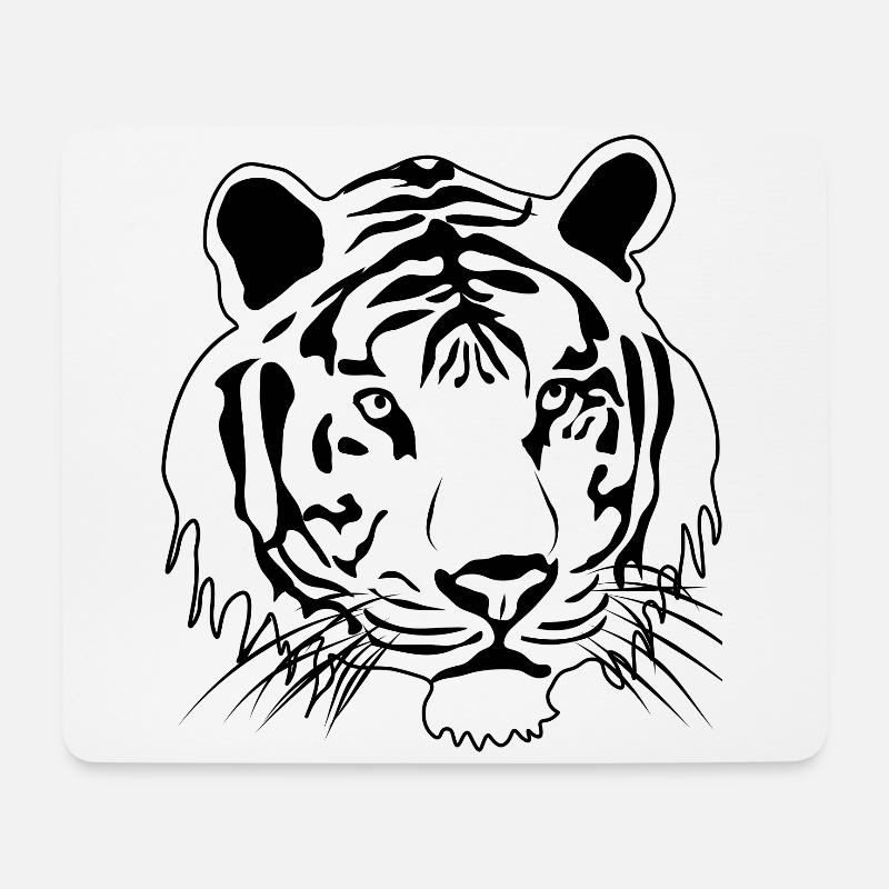 Tiger - Mousepad (Querformat) - Weiß