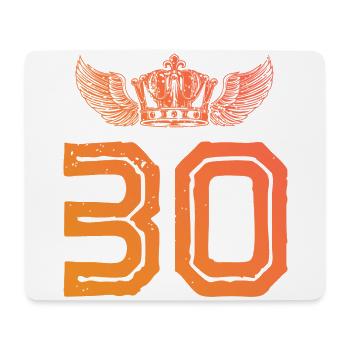 30 Number crown - Mouse Pad (horizontal) - white - Front
