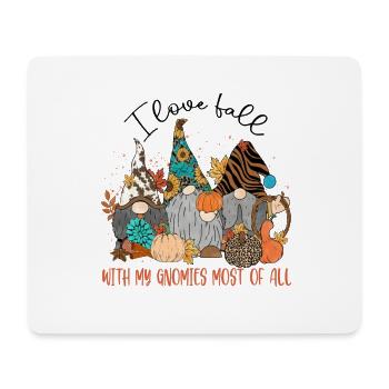 J’adore Fall avec mes Gnomies de Tous - Tapis de souris (format paysage) - blanc - Devant