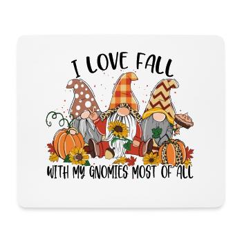 Ich liebe den Herbst mit meinen Gnomien am meisten - Mousepad (Querformat) - Weiß - Vorne