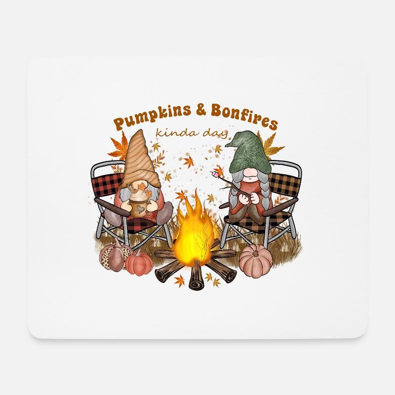 Kürbis & Lagerfeuer Kinda Day - Mousepad (Querformat) - Weiß