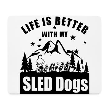 Sled Dogs Musher - Mouse Pad (horizontal) - white - Front