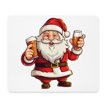 Weihnachtsmann Bier Alkohol Prost Glühwein Schnaps - Mousepad (Querformat) - Weiß - Vorne