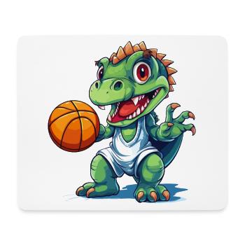 Basket-ball Dinosaure T-Rex Joueur Sports Cartoon - Tapis de souris (format paysage) - blanc - Devant