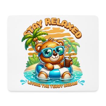 Stay Relaxed Teddybär - Mousepad (Querformat) - Weiß - Vorne