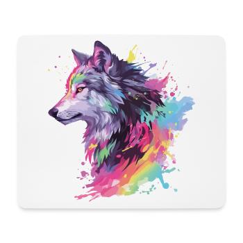 Loup loup tête prédateur forêt Nature sauvage Art - Tapis de souris (format paysage) - blanc - Devant