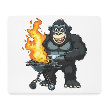 Grilling Grilla Griller Gorilla BBQ Funny Funny Funny - Mouse Pad (horizontal) - white - Front