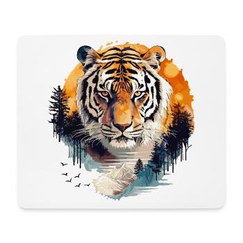Tiger, Tigerhead, Big Cat, Nature, Wilderness, Wild, Strong - Mouse Pad (horizontal) - white - Front