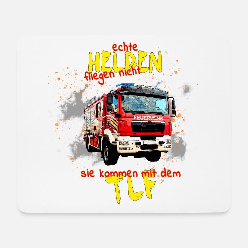 Feuerwehr Feuerwehrauto Löschfahrzeug - Mousepad (Querformat) - Weiß