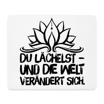 Yoga Meditation Spiritualität Lächeln Schwarz - Mousepad (Querformat) - Weiß - Vorne