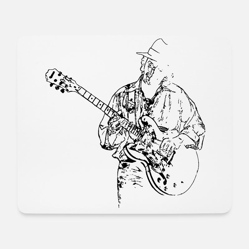 Bluesgitarrist - Mousepad (Querformat) - Weiß