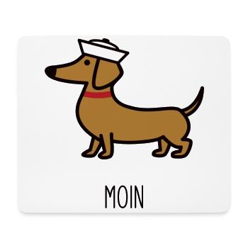 Dackel Moin - Mousepad (Querformat) - Weiß - Vorne
