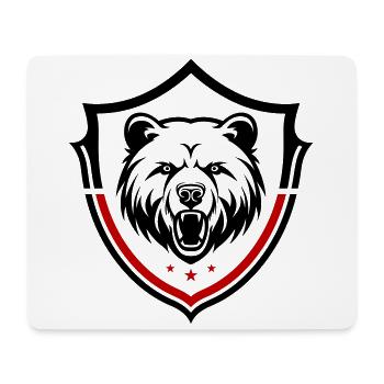 Grizzly Bär Schild - Mousepad (Querformat) - Weiß - Vorne