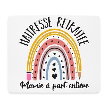 Maitresse retraitée mamie à part entière cadeau - Tapis de souris (format paysage) - blanc - Devant