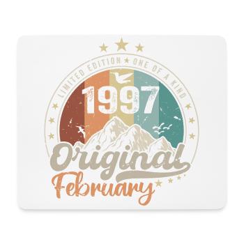 Legenden, geboren im Februar 1997, Geschenk 27 Jahre alt - Mousepad (Querformat) - Weiß - Vorne